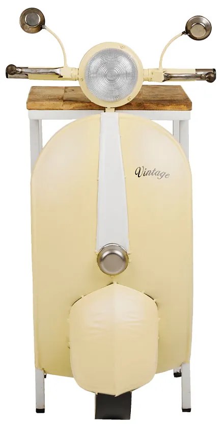 MINI VESPA SIDE TABLE ΜΕ ΡΑΦΙΑ CREAM ΛΕΥΚΟ ΦΥΣΙΚΟ 61x45xH88cm - 04-0986