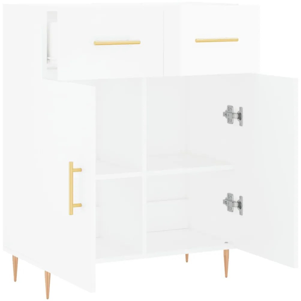 vidaXL Ντουλάπι Γυαλιστερό Λευκό 69,5x34x90 εκ. Επεξεργασμένο Ξύλο