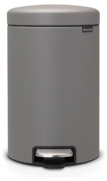 Brabantia 1001090 Κάδος με πεντάλ NewIcon 12L, Mineral Concrete Grey