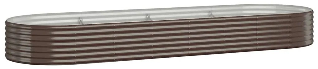 vidaXL Ζαρντινιέρα Καφέ 322x100x36 εκ. Γαλβανισμένος χάλυβας