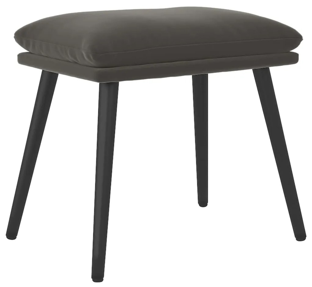vidaXL Υποπόδιο Σκούρο Γκρι 45 x 29,5 x 39 εκ. Βελούδινο