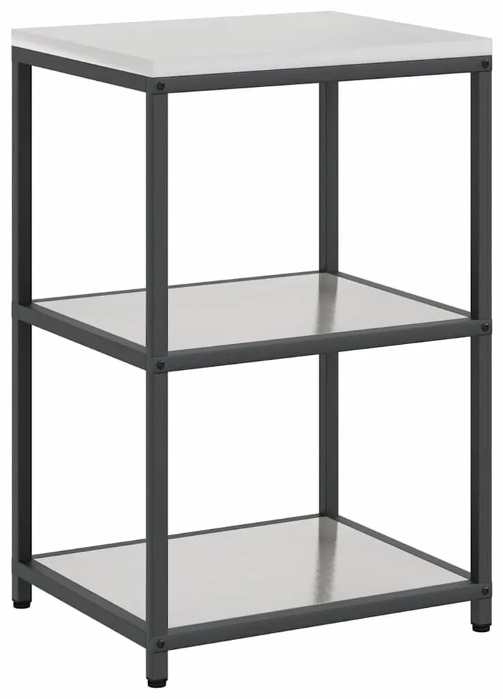 vidaXL Σετ Αποθήκευσης Κουζίνας με ράφι 3 pcs Ασημί Ανοξείδωτο ατσάλι