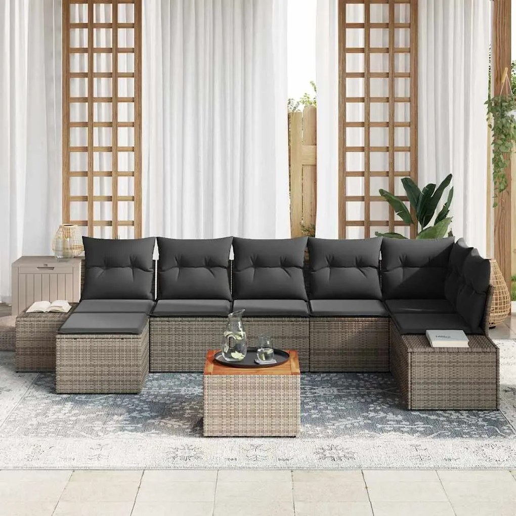 vidaXL Σετ Καναπέ Κήπου 8 pcs Γκρι