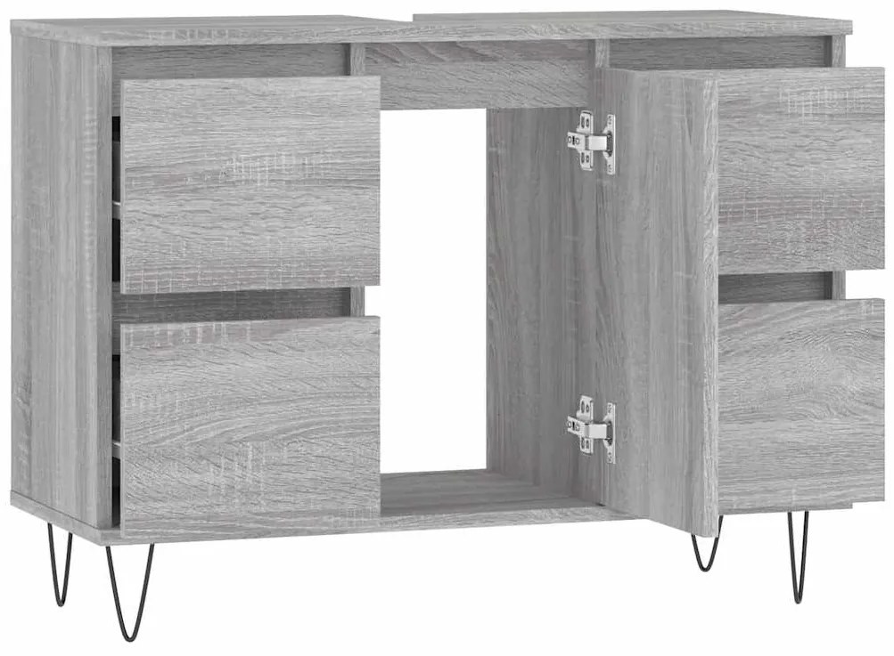 vidaXL Ντουλάπι Μπάνιου Γκρι Sonoma 80 x 33 x 60 εκ. από Επεξεργ. Ξύλο
