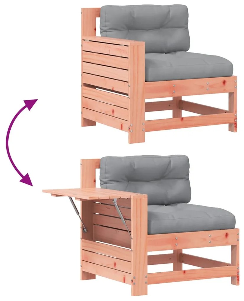 vidaXL Καναπές Κήπου με Μπράτσα Μασίφ Ψευδοτσούγκα με Μαξιλάρι