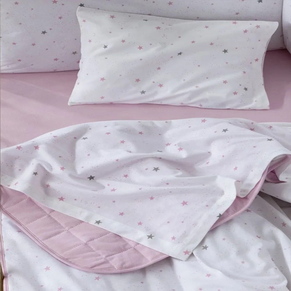 Σεντόνια Βρεφικά Nene Σετ 2τμχ Pink Nima Λίκνου 70x110cm 100% Βαμβάκι