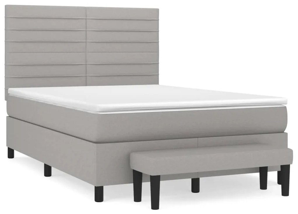 ΚΡΕΒΑΤΙ BOXSPRING ΜΕ ΣΤΡΩΜΑ ΑΝΟΙΧΤΟ ΓΚΡΙ 140X200 ΕΚ. ΥΦΑΣΜΑΤΙΝΟ 3136677