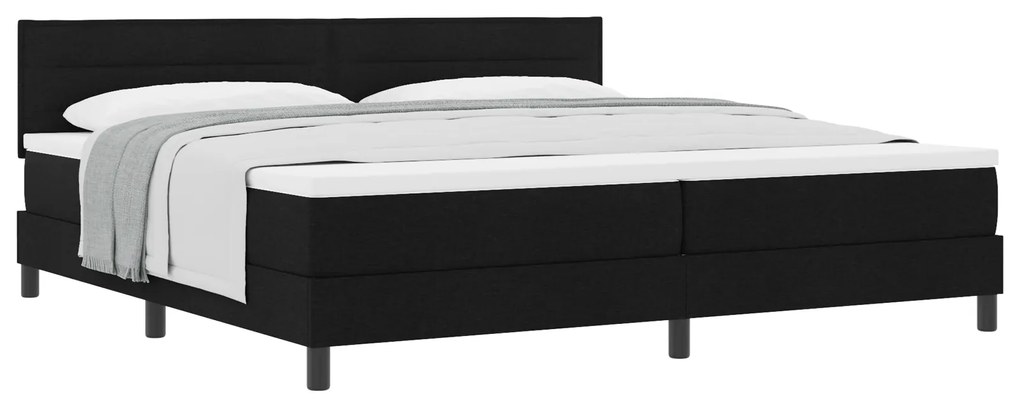 vidaXL Κρεβάτι Box Spring με Στρώμα Μαύρο 200x200 εκ Υφασμάτινο