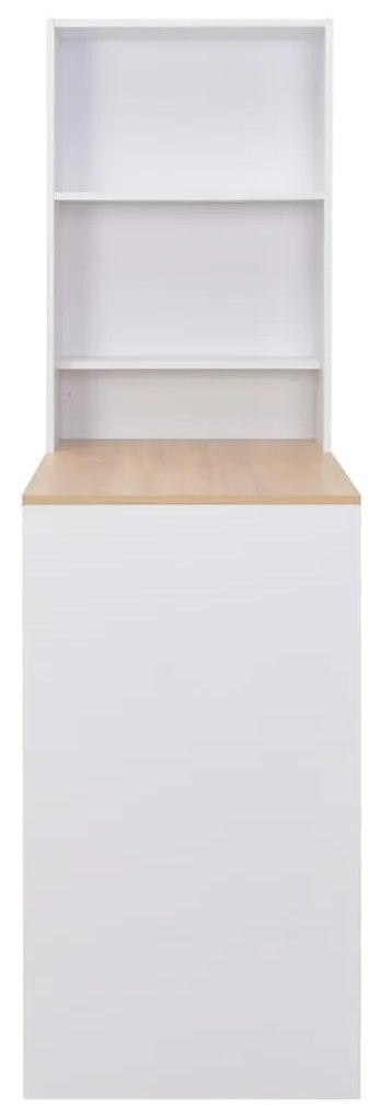 vidaXL Τραπέζι Μπαρ με Ντουλάπι Λευκό 115 x 59 x 200 εκ.