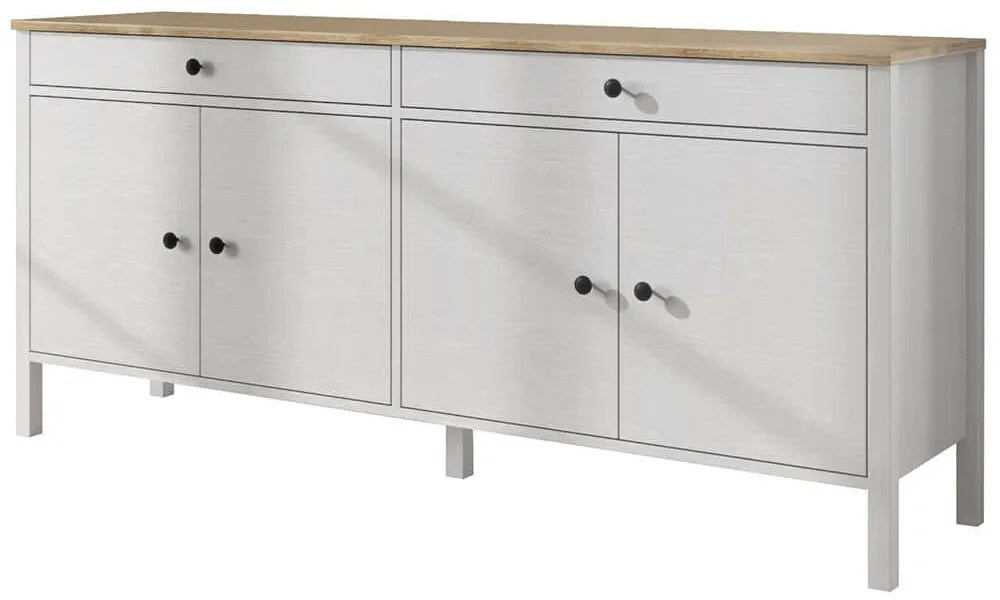 Μπουφές Frn 787CDL1719 180x44x82cm White-Oak Μοριοσανίδα, Μελαμίνη