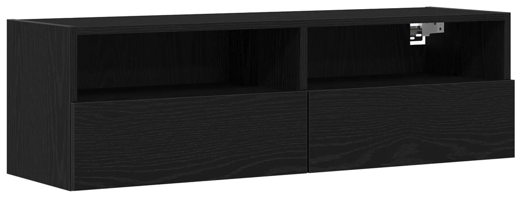vidaXL Ντουλάπια Τηλεόρασης 2 τεμ Μαύρο Δρυς 100x30x30 cm Επεξεργασμένο Ξύλο