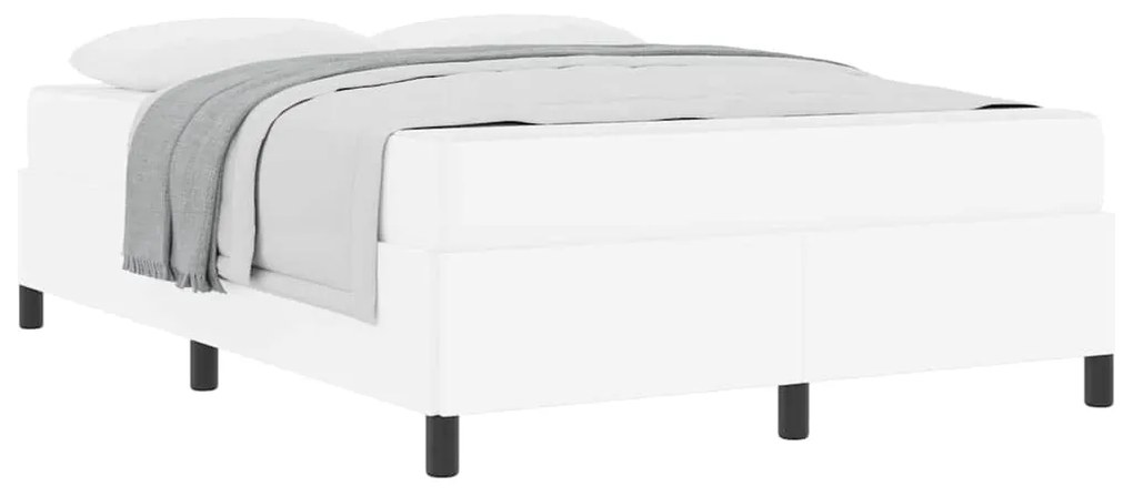 vidaXL Σκελετός κρεβατιού με στρώμα Λευκό 140 x 200 cm Τεχνητό δέρμα