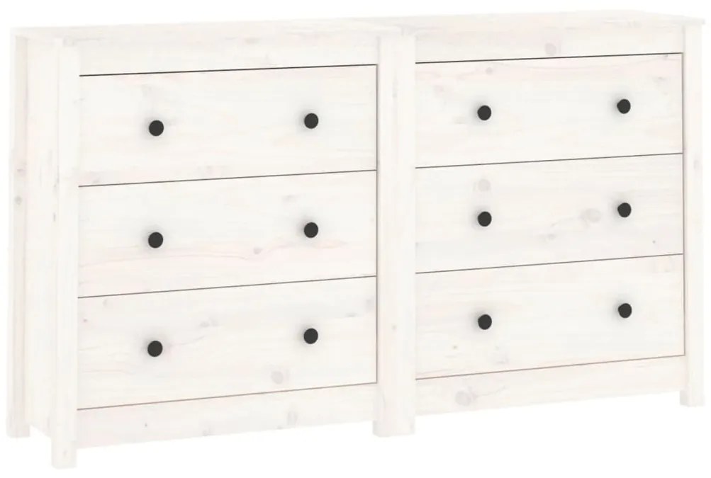 vidaXL Ντουλάπι Λευκό 140x35x80 εκ. από Μασίφ Ξύλο Πεύκου