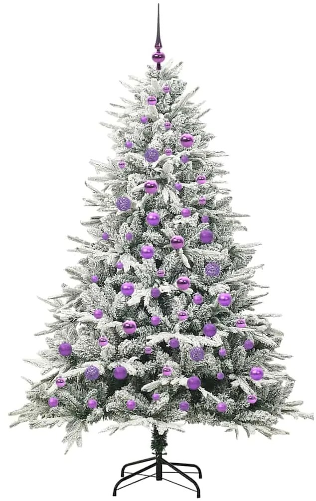 vidaXL Τεχνητό Χριστουγεννιάτικο Δέντρο με Φώτα και Σετ Μπάλες 180 cm