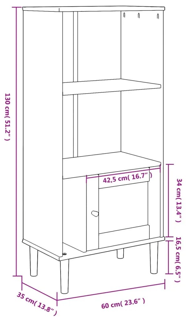 ΒΙΒΛΙΟΘΗΚΗ SENJA ΚΑΦΕ/ΌΨΗ ΡΑΤΑΝ 60X35X130 ΕΚ ΜΑΣΙΦ ΞΥΛΟ ΠΕΥΚΟΥ 358058