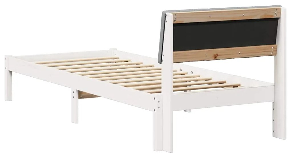 vidaXL Σκελετός Κρεβατιού Λευκό και ανοιχτό γκρι 75 x 190 cm