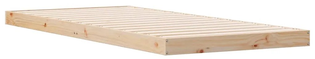 vidaXL Κρεβάτι δαπέδου Φυσικό 213.5 x 104 x 9 εκ. Στερεά ξυλεία πεύκου