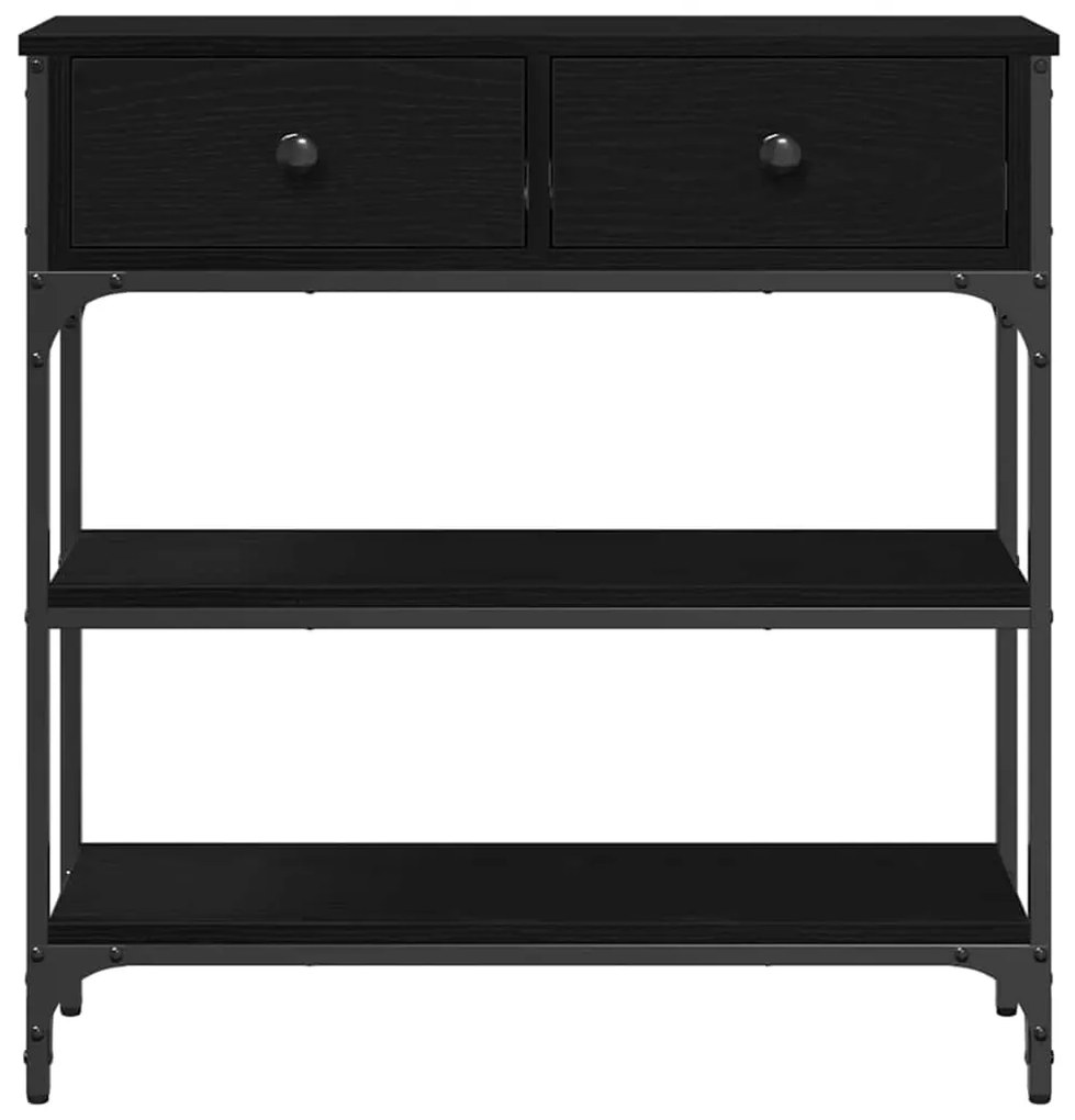 vidaXL Τραπέζι κονσόλας με συρτάρι Μαύρη Οξυά 72.5 x 25 x 75 εκ.