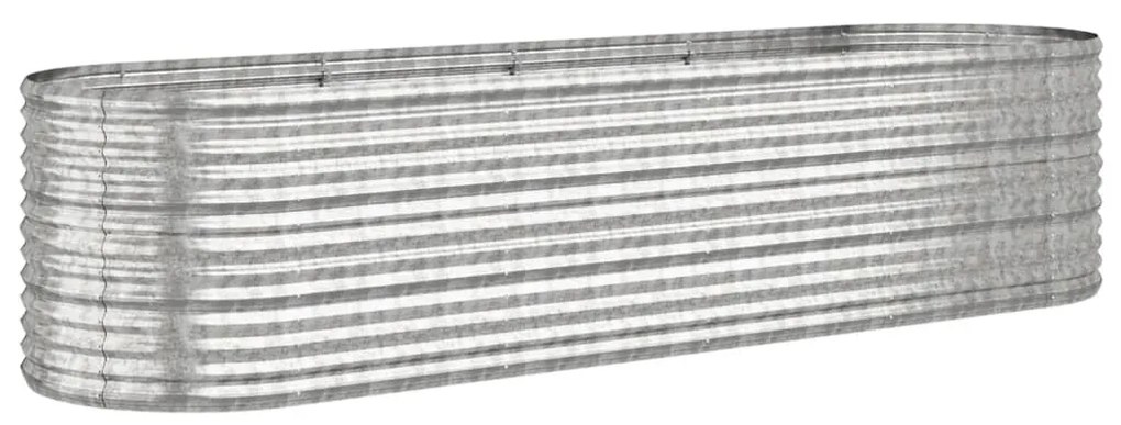 vidaXL Ζαρντινιέρα Ασημί 296x80x68 εκ. Ατσάλι με Ηλεκτρ. Βαφή Πούδρας