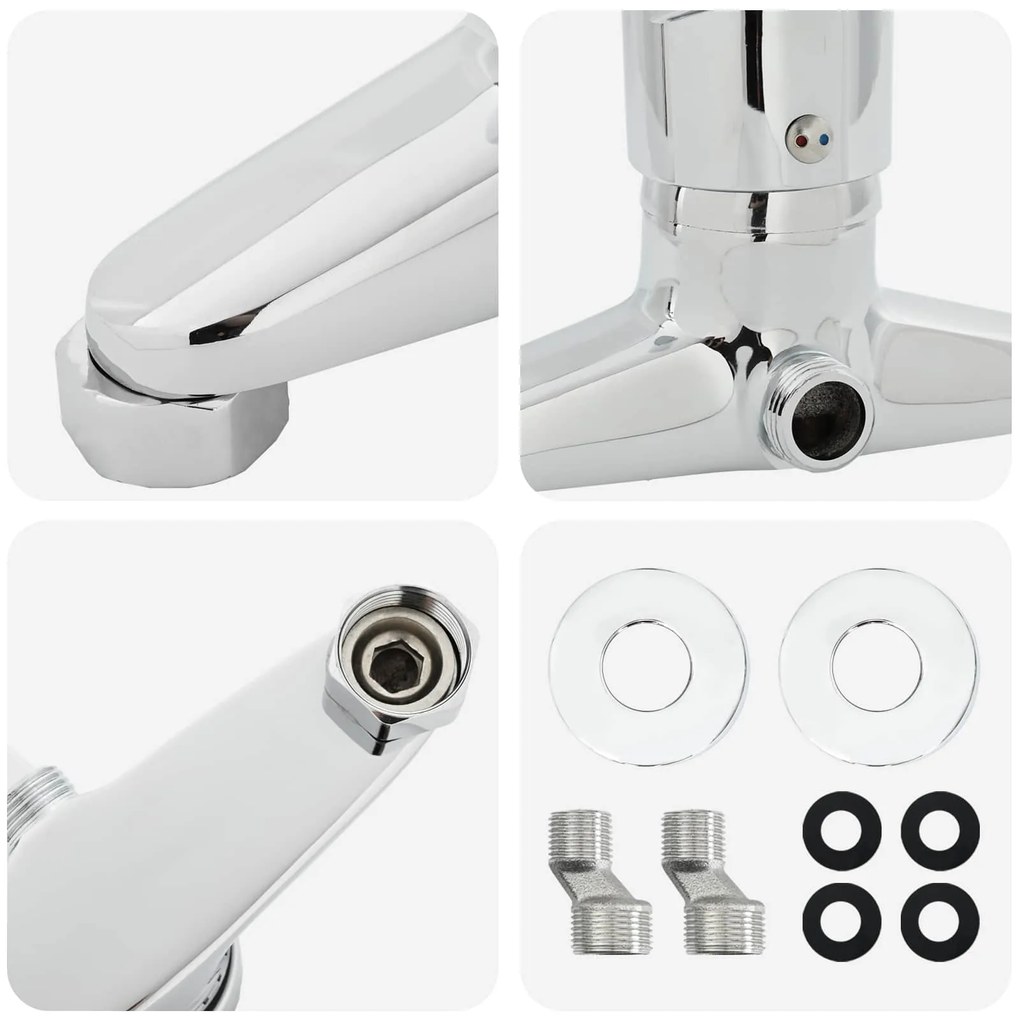 vidaXL Μίξερ ντους Με επίστρωση χρωμίου G 1 / 2 ίντσες