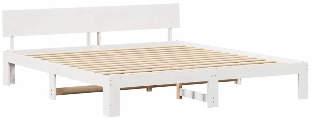 vidaXL Σκελετός Κρεβατιού Λευκό 180 x 200 cm Μασίφ ξύλο πεύκου