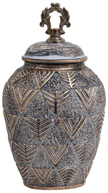 Βάζο 818684 373-121-633 20x17x34cm Grey-Gold Ceramic