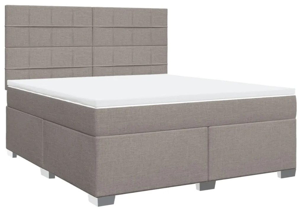 vidaXL Κρεβάτι Boxspring με Στρώμα Taupe 180x200 εκ. Υφασμάτινο