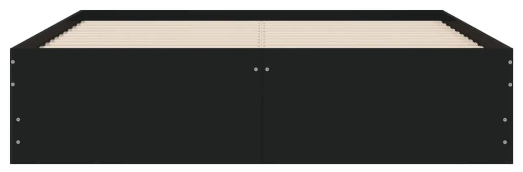 vidaXL Πλαίσιο Κρεβατιού με Συρτάρια Μαύρο 135x190 εκ Επεξεργ. Ξύλο