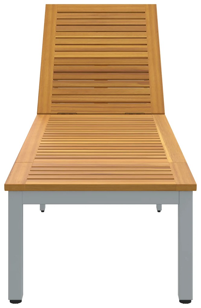 vidaXL Ξαπλώστρα Γκρι 200x55x35 εκ Μονοκόμματο Ξύλο Ακακίας