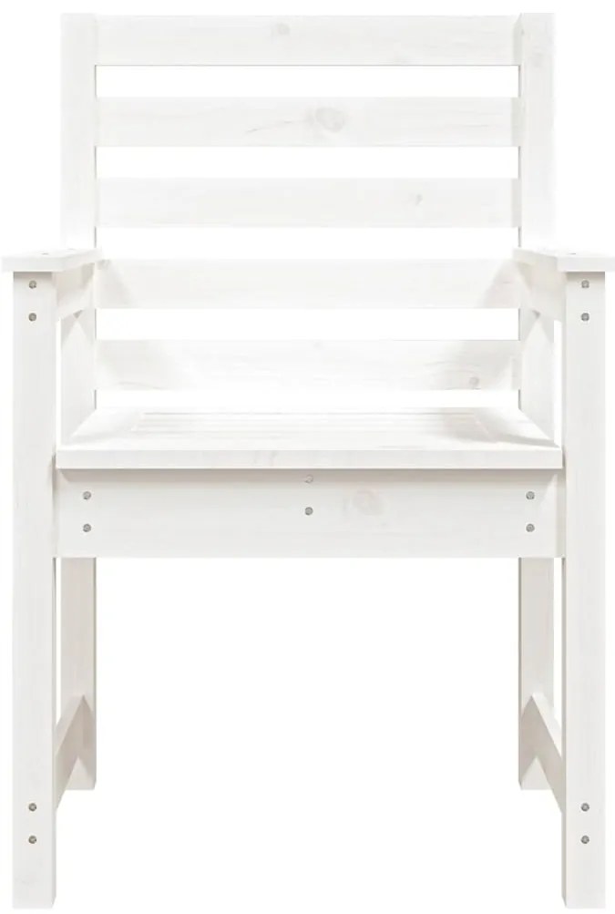 vidaXL Καρέκλες Κήπου 2 τεμ. Λευκές 60x48x91 εκ. Μασίφ Ξύλο Πεύκου