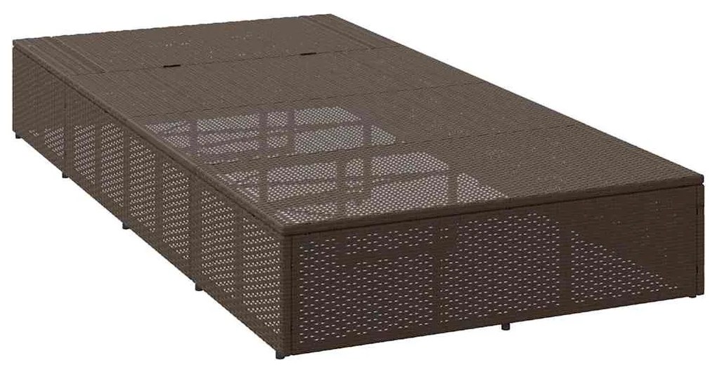 vidaXL Ξαπλώστρα με πλωτό μαξιλάρι Brown Poly Rattan