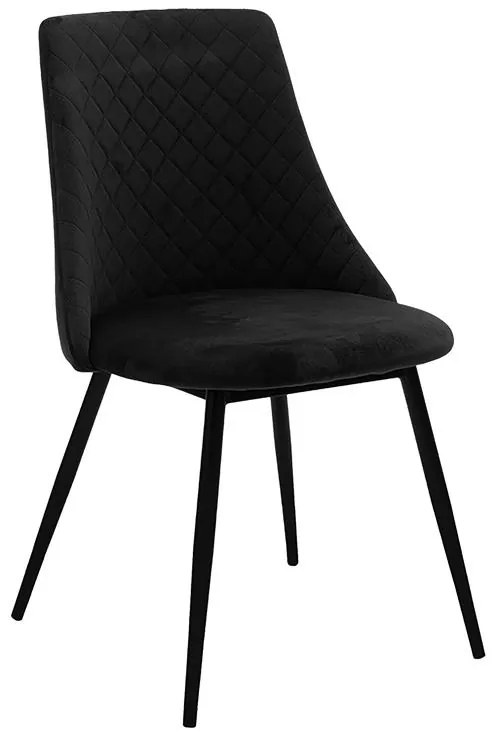 Καρέκλα Giselle βελούδο μαύρο-πόδι μαύρο 51x52x82 εκ.