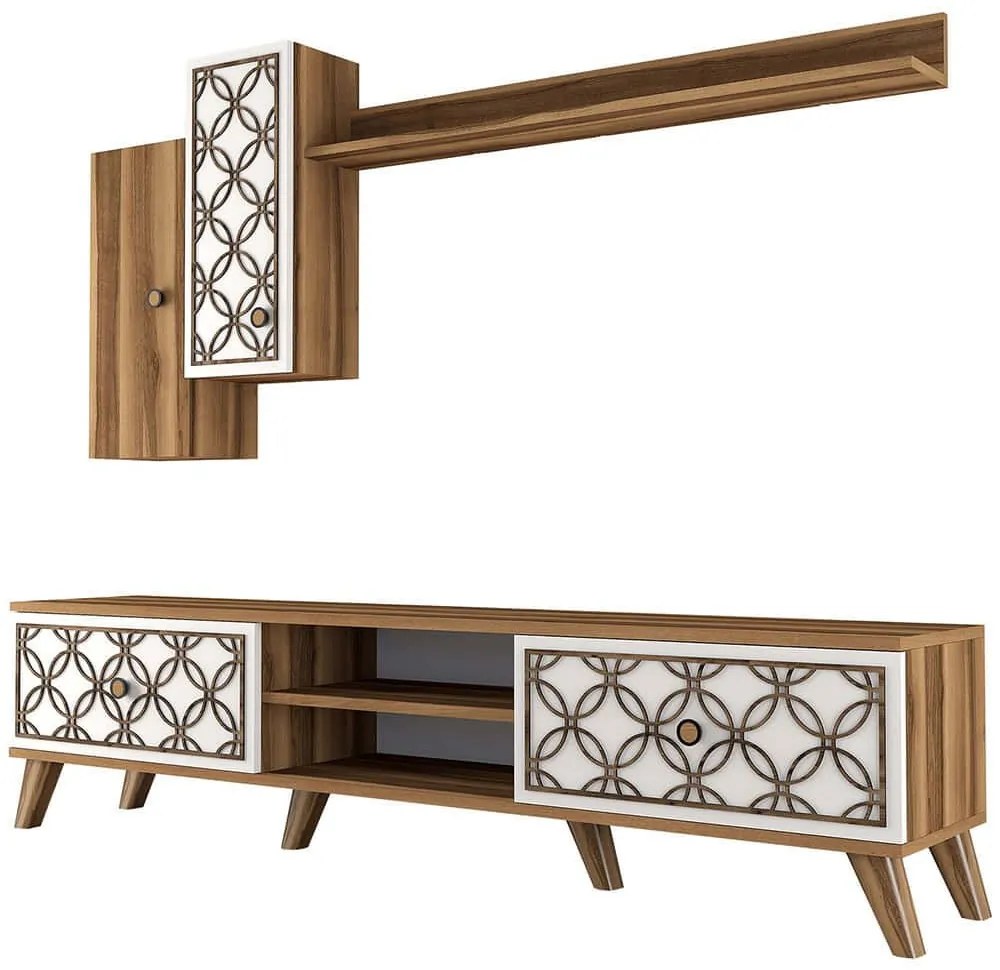 Σύνθεση Τηλεόρασης Class 845HCT3011 180x35x44cm Walnut-White