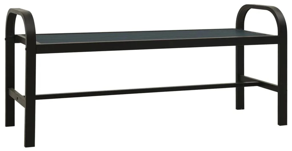 vidaXL Παγκάκι Κήπου 124,5 εκ. Μαύρο από Ατσάλι / WPC