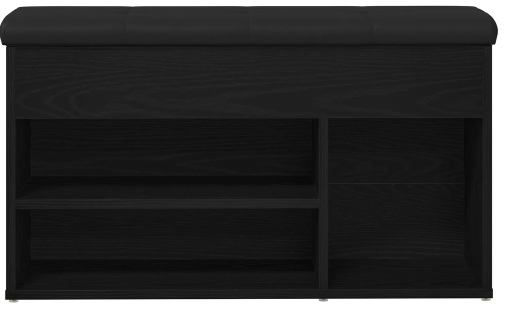 vidaXL Παγκάκι Αποθήκευσης Μαύρο Δρυς 80x30x45 εκ. Συνθετικό Ξύλο