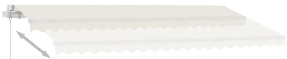vidaXL Τέντα Συρόμενη Χειροκίνητη με LED Κρεμ 400 x 350 εκ.