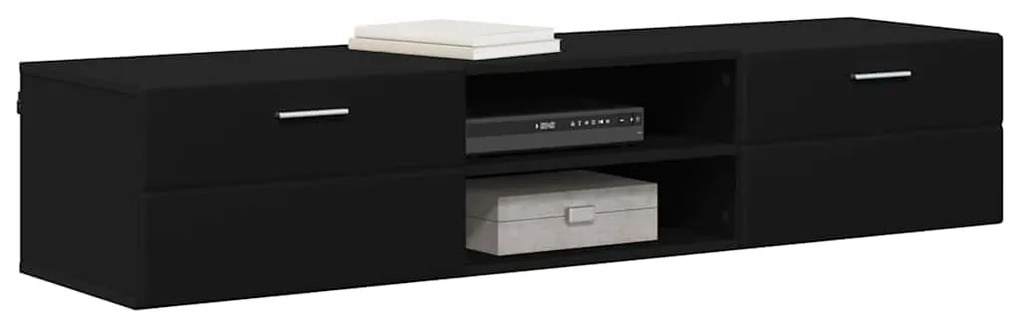 vidaXL Ντουλάπι TV με ράφι Μαύρο 150 x 39 x 30 εκ Επεξεργασμένο ξύλο