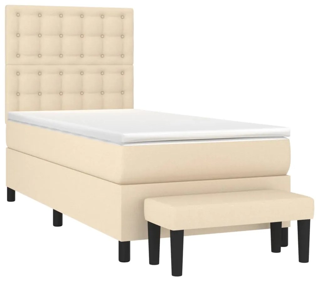 ΚΡΕΒΑΤΙ BOXSPRING ΜΕ ΣΤΡΩΜΑ ΚΡΕΜ 90X200 ΕΚ.ΥΦΑΣΜΑΤΙΝΟ 3136890