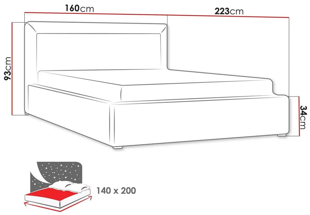 Κρεβάτι Pomona 101, Διπλό, Γκρι, 140x200, Ταπισερί, Τάβλες για Κρεβάτι, 160x223x93cm, 82 kg | Epipla1.gr