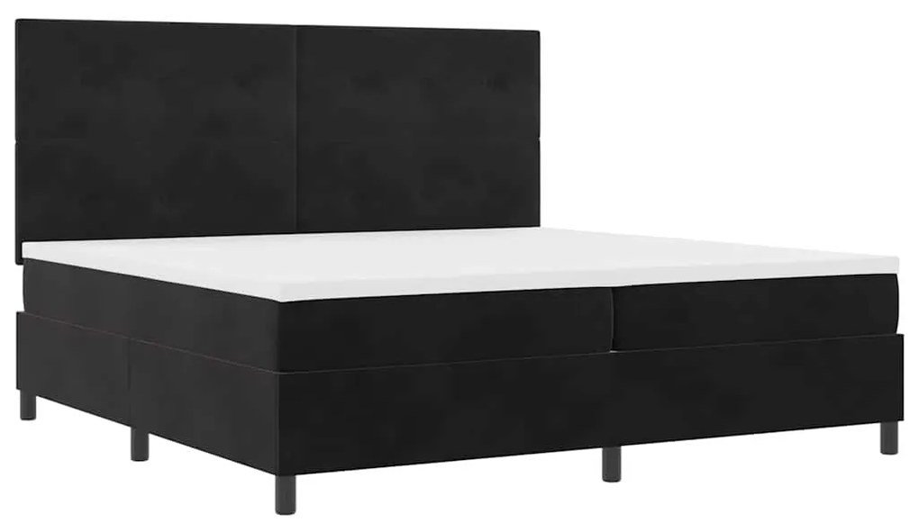 vidaXL Κρεβάτι με ελατήρια με στρώμα Μαύρο 200 x 200 cm Βελούδο