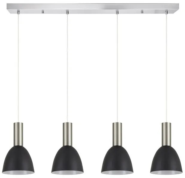 Κρεμαστό Φωτιστικό Οροφής 4xE27 Κώνοι Adept Tube Homelighting-77-8462-Νίκελ Ματ 77-8462