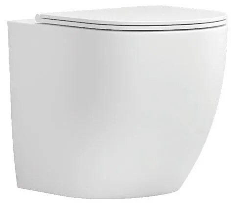 KARAG MILOS Λεκάνη Δαπέδου Rimless Με Κάλυμμα Λευκή Ματ Πορσελάνη