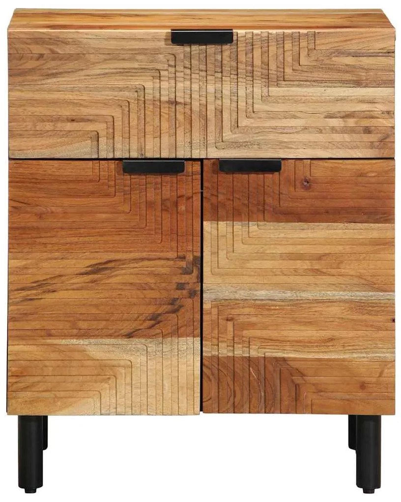 vidaXL Κομοδίνο με συρτάρι Καφέ 50 x 33 x 60 εκ Μασίφ ξύλο ακακίας