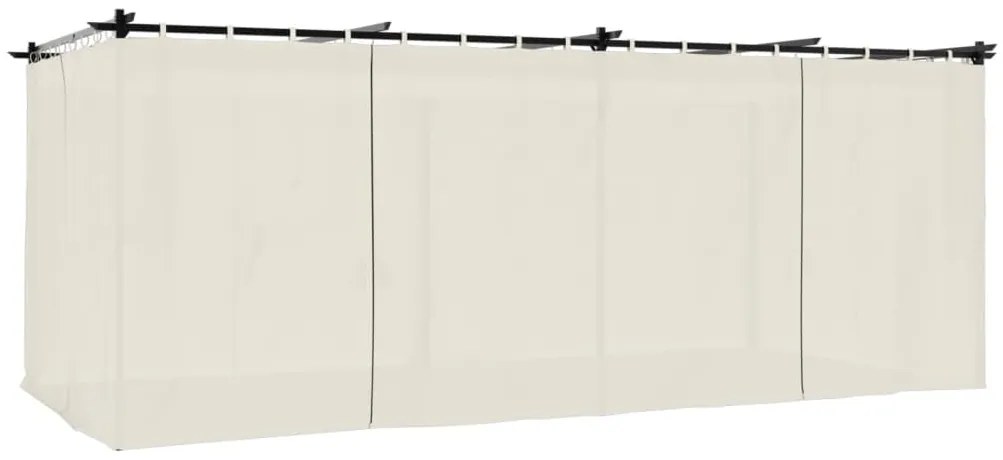 vidaXL Κιόσκι με Κουρτίνες Κρεμ 6x3 μ. από Ατσάλι