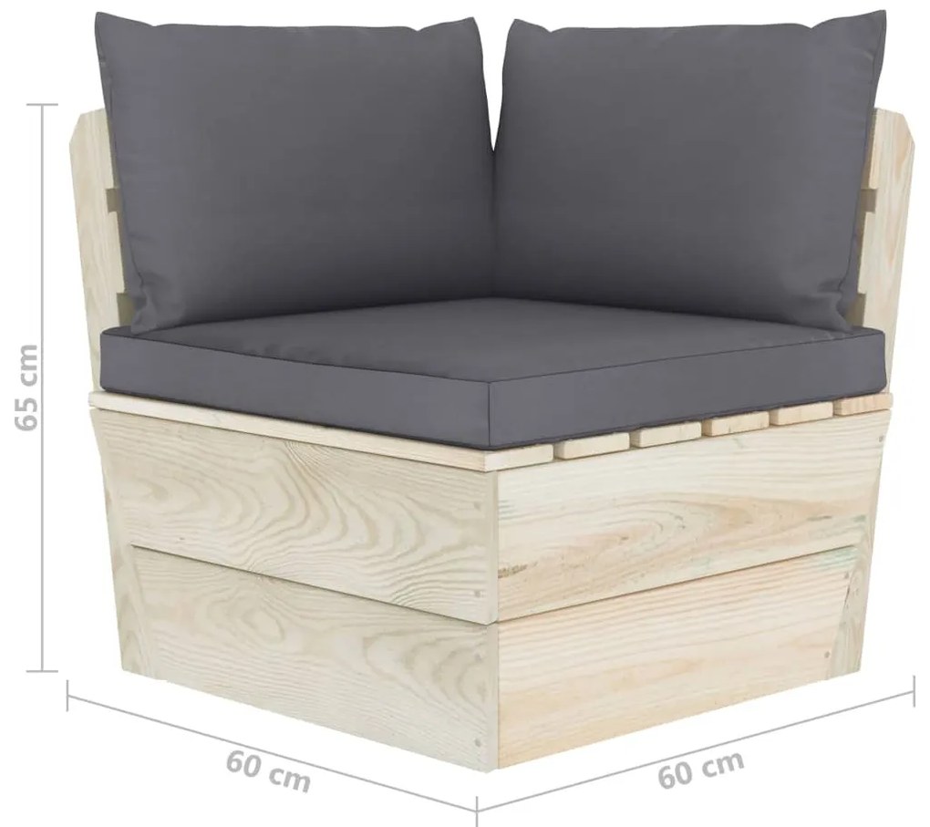 vidaXL Καναπές Κήπου Γωνιακός από Παλέτες Εμποτισμένο Ξύλο Ερυθρελάτης