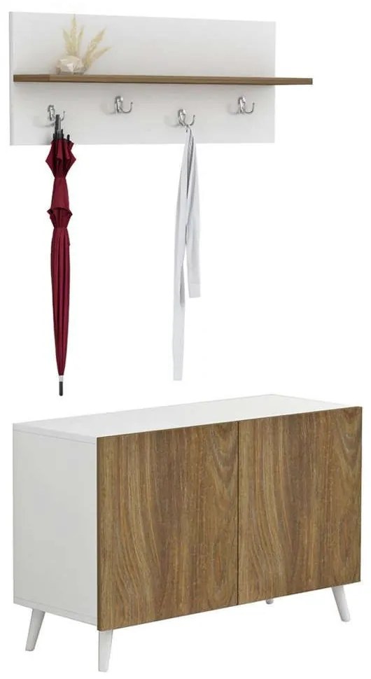 Έπιπλο Εισόδου Delphine HM8876.11 80x31,3x41,5cm Natural-White Μελαμίνη