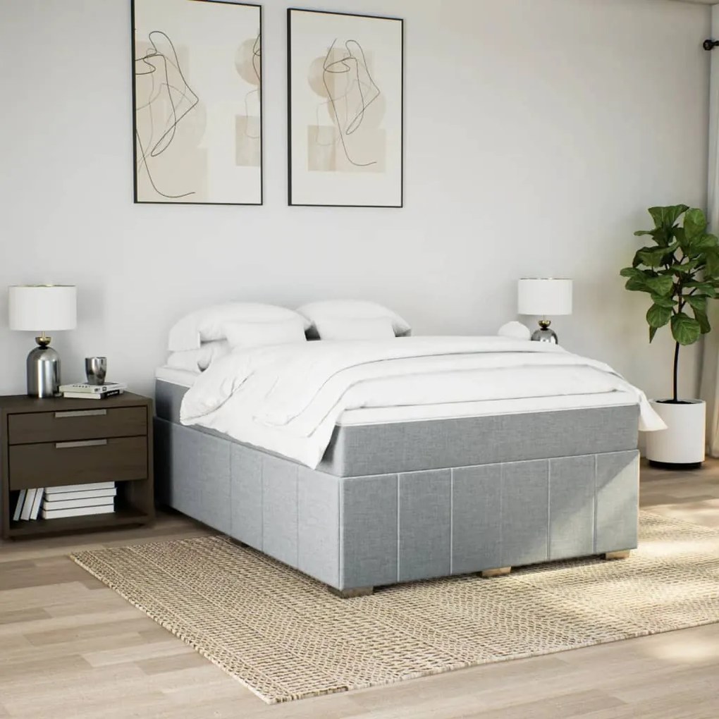 ΚΡΕΒΑΤΙ BOXSPRING ΜΕ ΣΤΡΩΜΑ ΑΝΟΙΧΤΟ ΓΚΡΙ 140X200 ΕΚ. ΥΦΑΣΜΑΤΙΝΟ 3285477