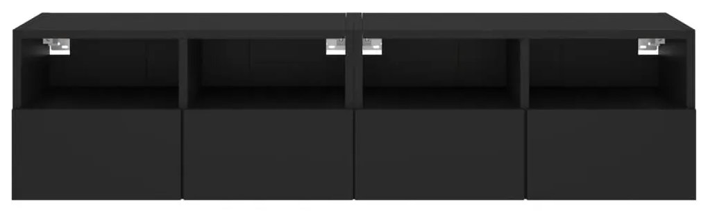 Ντουλάπι Τοίχου Τηλεόρασης Μαύρο 60x30x30 εκ. από Επεξ. Ξύλο - Μαύρο