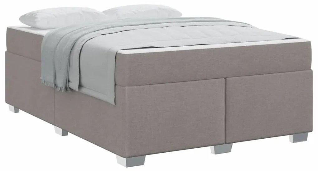 vidaXL Σκελετός Κρεβατιού με στρώμα Taupe 140 x 200 cm ύφασμα