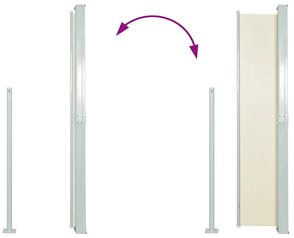 vidaXL Σκίαστρο Πλαϊνό Συρόμενο Κρεμ 140 x 300 εκ.